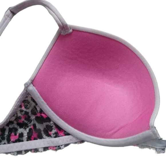 Pink by Victoria Secret Push Up Bra  Satin/Lace 32C - Picture 7 of 12